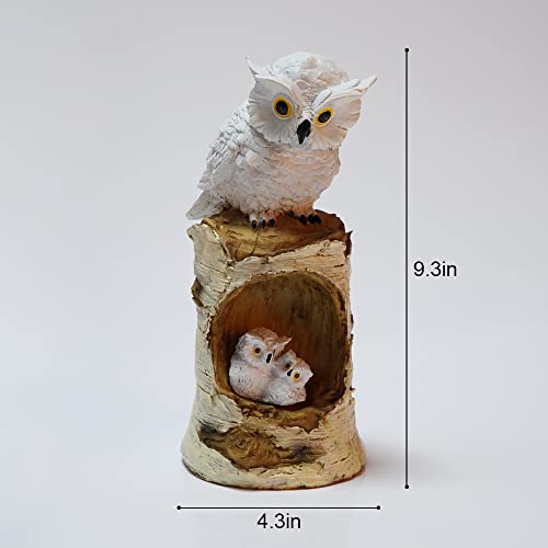 Juliahestia Solar Powered Owl Garden Decor Outdoor Statues Led Porch Yard Owl Figurine Light Great Horn White Sculpture For Lawn Ornament Patio Decorations Waterproof #TOP5