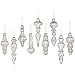 glasburg Mercury Glass Christmas Drop Finial Ornaments Antique Silver(9 Ornaments)