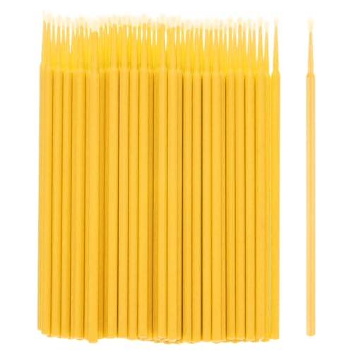 M METERXITY 100-Pack Pollinator Brush, 0.1inch/2.5mm Plastic Vegetable Pollinator Pen Manual Pollination Tool for Gardening/Greenhouse/Hydroponic Plants/Flower [Yellow]