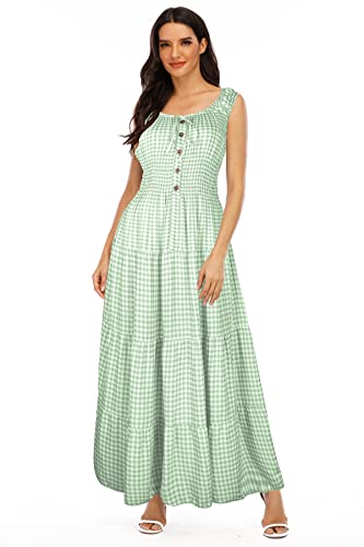 Image of OSTOO Women's 2026 Summer Boho Floral Print Tiered Casual Flowy Long Maxi Dress