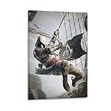 LIANGBO Assassins Creed Black Flag Poster dekorative Malerei Leinwand Wandkunst Wohnzimmer Poster Schlafzimmer Malerei 24x36inch(60x90cm)
