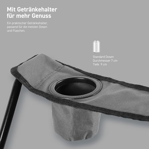 MSPORTS Campingstuhl Premium inkl. Tragetasche Anglerstuhl Faltstuhl - auswählbar als 2er Set - Klappstuhl mit Armlehne und Getränkehalter praktisch robust leicht Camping Stuhl – Bild 5