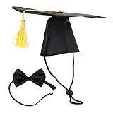 Omquot Graduation Caps for Pets, Durable Polyester Adjustable Size Hats for Dogs and Small Pets, Perfect for Discount Parties