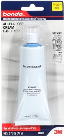 bondo Cream Hardener, 2.75 oz, All-Purpose for Interior or Exterior, Use All-Purpose Putty Wood Filler, Repairs Drywall, Metal, Masonry, Painted Wood, Plastic, and More (20058)