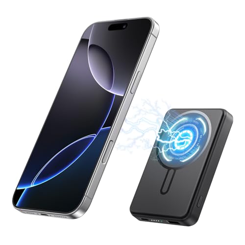 Aterob for MagSafe Power Bank 5000mAh, Magnetic Portable Charger | 15W Wireless & 20W USB C Fast Charging, Ultra-Slim Battery Pack for iPhone 18/17/16/15/14/13/12 Series, Travel Essential