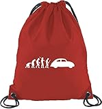  Shirtstreet24, EVOLUTION KULT AUTO, Turnbeutel Rucksack Sport Beutel, Größe: onesize,Rot