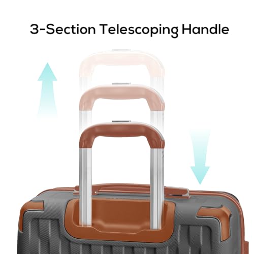 Image of Melalenia Luggage 10 Piece Sets Clearance,Large Suitcase Set Spinner Wheels with TSA Locks,Hard Shell Luggage Sets for Women Travel Suitcase (Grey Brown)