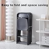 SEALAMB 12 Pack Black Plastic Folding Chairs, Indoor Outdoor Commercial Foldable Stackable Folding Chairs for Home Office Party Wedding Events, 350lb Weight Capacity - Image 4
