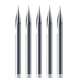 HUHAO 5PCS CNC Router Bits 20 Degree 1/8 Shank 2 Flutes 0.1mm Tip Engraving V Bits CNC Wood Carving