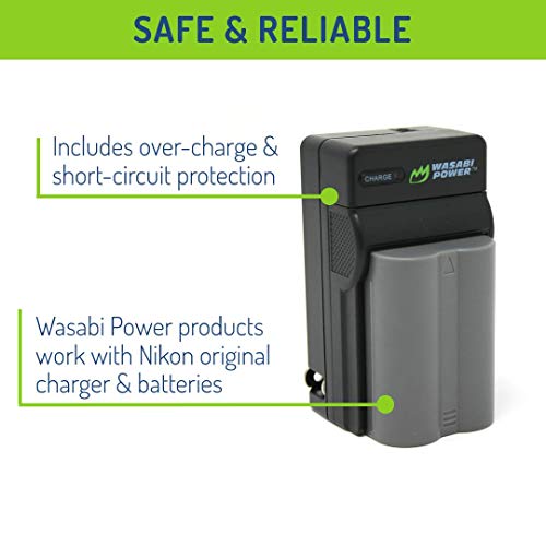Wasabi Power Battery (2-Pack) And Charger For Nikon En-El3E And Nikon D50, D70, D70S, D80, D90, D100, D200, D300, D300S, D700 #TOP3