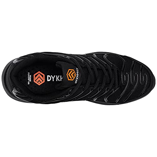 Dykhmily Air Cushion Steel Toe Shoes For Men Lightweight Breathable Safety Toe Tennis Shoes Slip Resistant Puncture Proof Work Shoes(10.5,Black,D91825) #TOP4