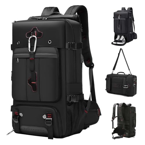 [Yometree] リュック 大容量 60L ビジネス 防災バッグ 17インチPCリュックサック 靴 収納 防水 ハイキング用 釣り・旅行・出張・登山・キャンプアウトドアで活躍