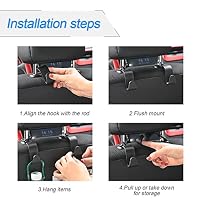 Hanemia 4 Pack Curved Headrest Hooks for Vehicle Seats, Black Style 2 — image 5