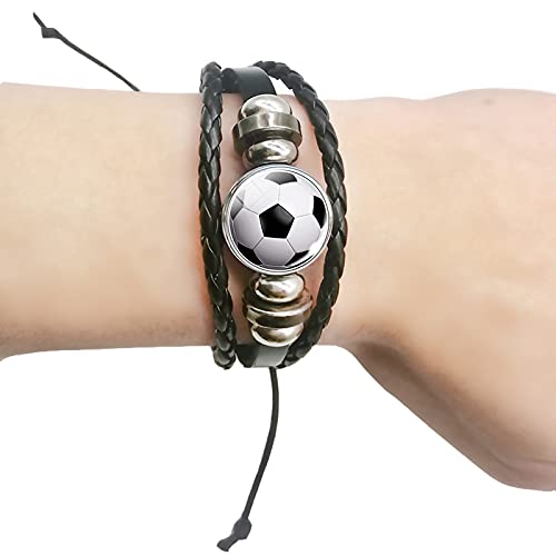 Soccer Bracelet - Soccer Jewelry - Adjustable Braided Soccer Bracelets - Soccer Gifts