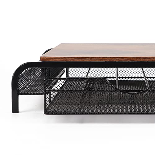 Lyeasw Rustic Coffee Pod Holder For K Cups, 30 Capacity Capsule Storage Drawer With Side Baskets Organizer For Coffee Station, Brown #TOP3