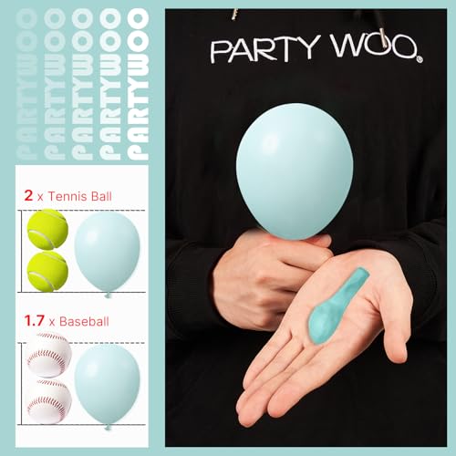 Image of PartyWoo Teal Balloons 50 pcs 5 Inch Small Mini Pastel Teal Turquoise Peppermint Mint Balloons for Graduation Gender Reveal Baby Shower Wedding Anniversary Birthday Party Decorations Mint-Q03