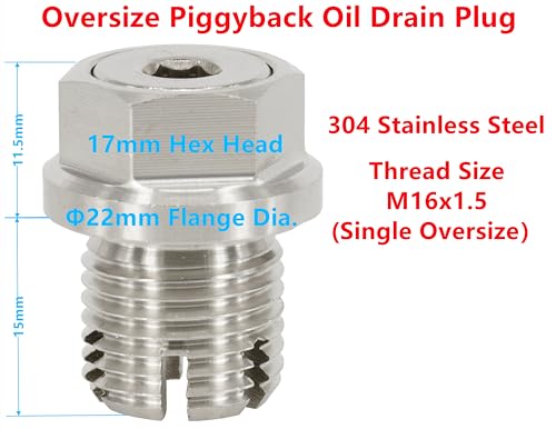Dsnaduo M16.1-1.5 x 15mm Oversize Oil Drain Plug, Stainless Steel Self Tapping Oil Pan Thread Repair Kit by Dsnaduo - Image 3