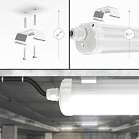 HOFTRONIC - 2er Pack LED Feuchtraumleuchte 150cm IP65-48W 5760 Lumen - 4000K Neutralweiß - Verknüpfbar - Kellerleuchte, Nassraumleuchte - Feuchtraum Wannenleuchte – Ansicht 7