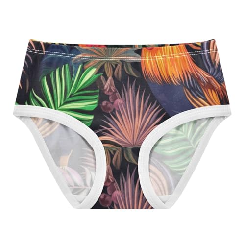 Vibrant Orange Roosters Colorful Panties Little Girl Toddler Underwear Custom Cotton Artistic Undies Kids Briefs 2t