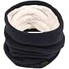 Chalier Infinity Scarf Winter Double-Layer Neck Warmer Knit Fleece Lined Circle Loop Scarves, Black