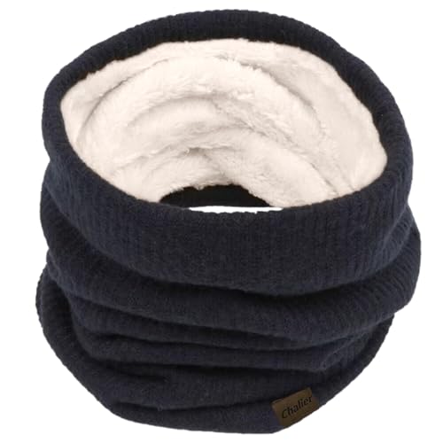 Chalier Infinity Scarf Winter Double-Layer Neck Warmer Knit Fleece Lined Circle Loop Scarves