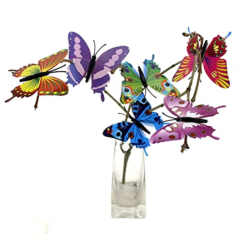 TGG Juego de 12 mariposas con pinza, lámina de PVC, surtido de colores Cover