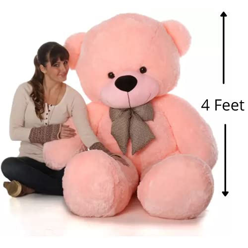 Image of Giant Teddy Bear 4 Feet - Soft Plush Stuffed Toy for Kids & Girlfriend, Soft Toy for Kids - Birthday Gift for Girls, Plush Toy Big Cuddly Hugging Bear, Gifts for Valentine's Day (Pink)