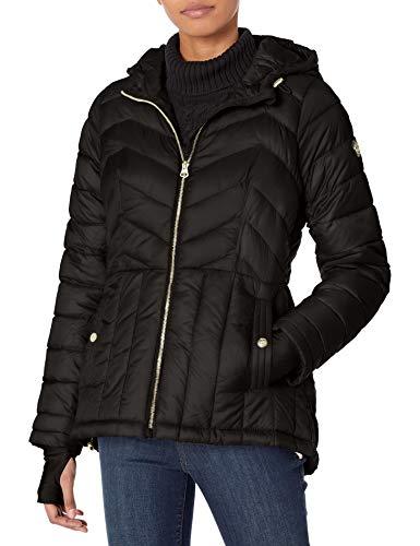 Jessica Simpson Women's Puffer Jacket, Packable Black, L