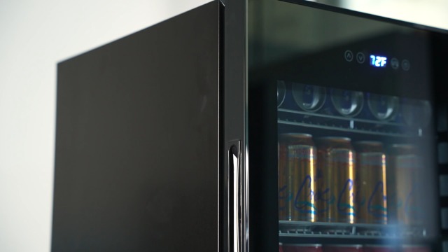 Image of Beverage Refrigerator 17 inch Wide - 126 Can Beverage Cooler with Glass Door | Counter-Top /Freestanding Mini Beverage Beer Fridge | Temperature Memory | Invisible Door | Perfect for Soda, Beer