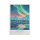 Wandkunst, Motiv: Norwegen, Tromsø, Nordlichter, Reisen, 