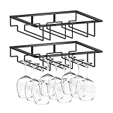 Wtiujhg Wine Glass Rack, 2 Pack Under Cabinet Stemware Rack Wine Glass Holder, 3 Rows Black Metal Wine Glass Storage Hanger Under Shelf for Cabinet Kitchen BarWtiujhg Wine Glass Rack, 2 Pack Under Cabinet Stemware Rack Wine Glass Holder, 3 Rows Black Metal Wine Glass Storage Hanger Under Shelf for Cabinet Kitchen Bar