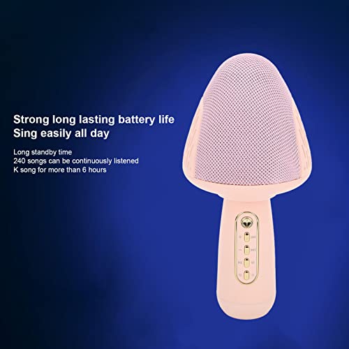 Microfone portátil para máquina de karaokê, áudio festa visual karaokê microfone sem fio metal elimi