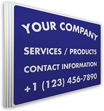 | Custom Yard Signs (4 pc) | 24"W x 18"H | Double Sided | Incl. 6"W x 18"H Metal H-Stakes | Choose from Multiple Background and Font Colors | UV Printed | Personalized Message with Your Words (4)