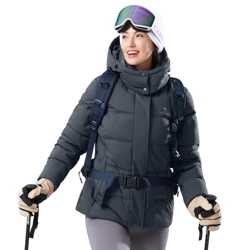 CAMLE CROWN Women's Puffer Jacket Coat Winter Warm Hooded Jacket Down Jacket Outerwear — view 2
