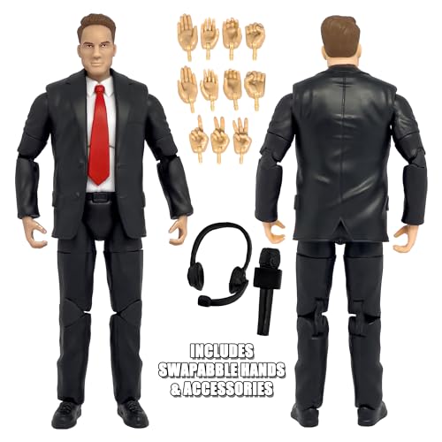 Ultimate Commentator Announcer with Deluxe Articulation for WWE & AEW Wrestling Action Figures by Figures Toy Company - Image 2