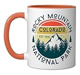 Rocky Mountain National Park Ceramic Mug, Orange/White