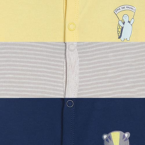 Image of miniklub Infant Boys Pack of 3 Solid Pure Cotton Basic Vests