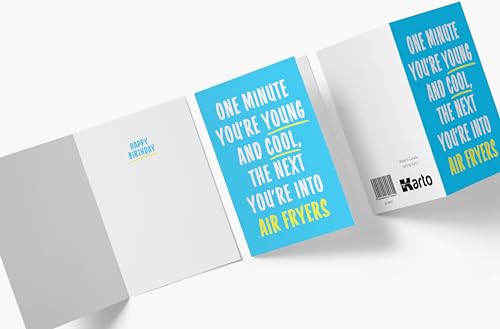 Karto Funny Birthday Card for Men Women, Large 5.5 x 8.5 Happy Birthday Card for Him Her, Birthday Card for Dad Mom Husband Wife, 50th 60th 70th 80th - Air Fryer - Thumbnail 3