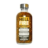 Hell Fire Detroit Habanero Hot Sauce (Extra-Hot), Crafted with Fresh, Fire-Roasted Habanero Chile Peppers, All-Natural, Vegan, Gluten-Free, Low Sodium – 4 Fl Oz