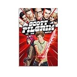 Scott Pilgrim Vs The World Youth Music Romantic Comedy Funny Movie Posters Canvas Wall Art Farmhouse Gallery Aesthetic Room Decor for Bedroom Bathroom 24x36inch(60x90cm)