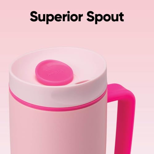 Image of Owala SmoothSip Slider Stainless Steel Insulated Travel Mug with handle, 100% Leak Proof, For Hot and Cold Drinks, Travel Friendly with Sliding Lock Lid, 24 oz, BPA Free, Leak Proof, Pucker Up