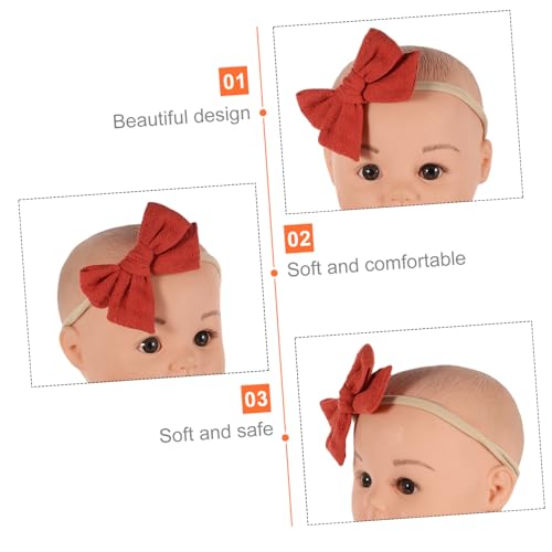 Toyvian 10Pcs Bowknot Hairband Soft Cotton Headband for Newborns Elastic Headwear with Dot Design Comfortable Hair Accessory3