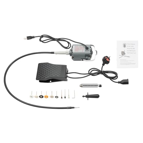 230W Rotary Tool Flex Shaft Hanging Grinder Carver Electric Multi-Function Metalworking Jewelry Tool Repair Kit, Forward and Reverse Rotation, 18000RPM Metal Flexible Shaft for Carving, Buffing.