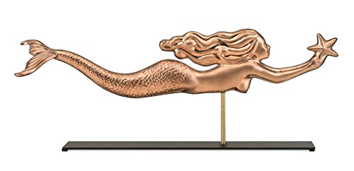 Good Directions Sirena con Stella Marina in Puro Rame segnavento Scultura su Supporto da Tavolo: Nautico Arredamento