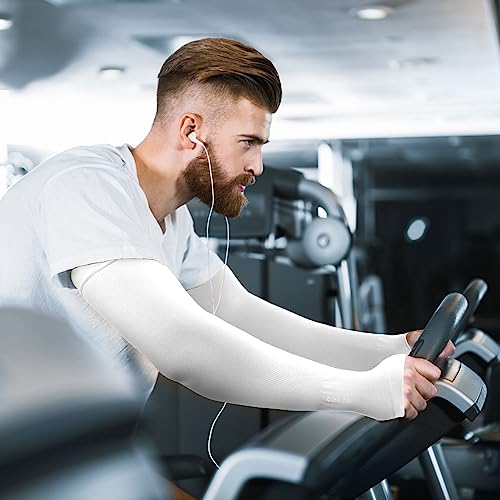 Image of GOUNOD Sun Protection Cooling Arm Sleeves with Thumb Holes - Gardening Outdoors Sports Workouts Sunscreen Arm Sleeves