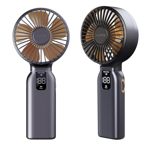 Funme ハンディファン 10000mAh大容量携帯扇風機 最大46H持続 100段階風力調節 強力ストームモード USB充電式モバイルバッテリー 手持ち扇風機 静音 ハンディ扇風機小型 折りたたみ 手持ち 卓上 通勤 通学 オフィス アウトドアなどに適用-金色
