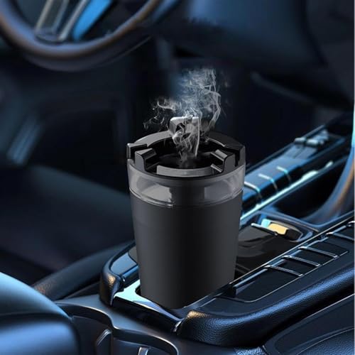Image of NYRWANA Windproof Car Cigarette Ashtray with Lid & Water Tank Portable Detachable Cigarette Ashtray With Funnel