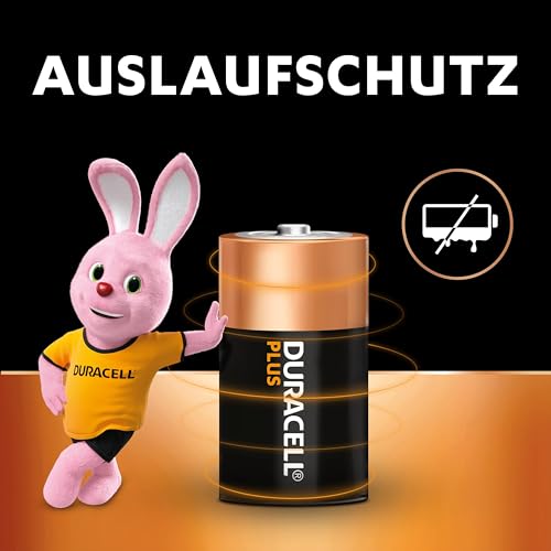 Duracell Plus D-Batterien LR20, 4 Stück, Alkaline
