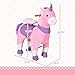 Qaba Ride On Real Walking Unicorn with Sparkly Horn, Soft Plush Ride On Rocking Horse Bearing 176lbs, Imaginative Interactive Toy for Kids, Unicorn Gifts