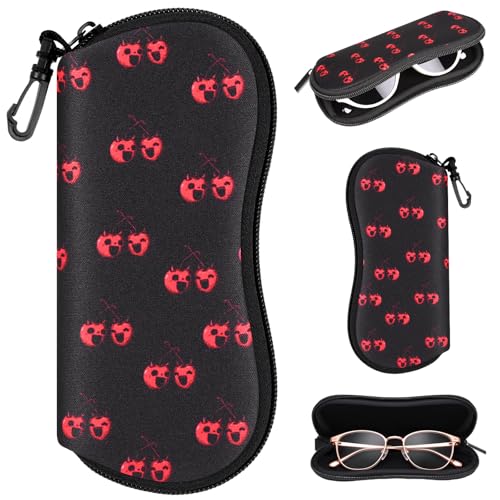 Image of Sunglasses Case with Belt Clip, Ultra Light Neoprene Zipper Soft Padded Glasses Case for Women Men